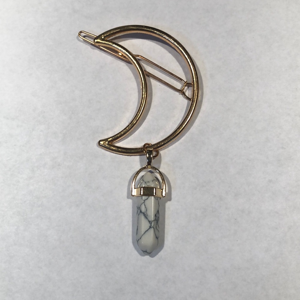 LAST CHANCE Moon with crystal pin
